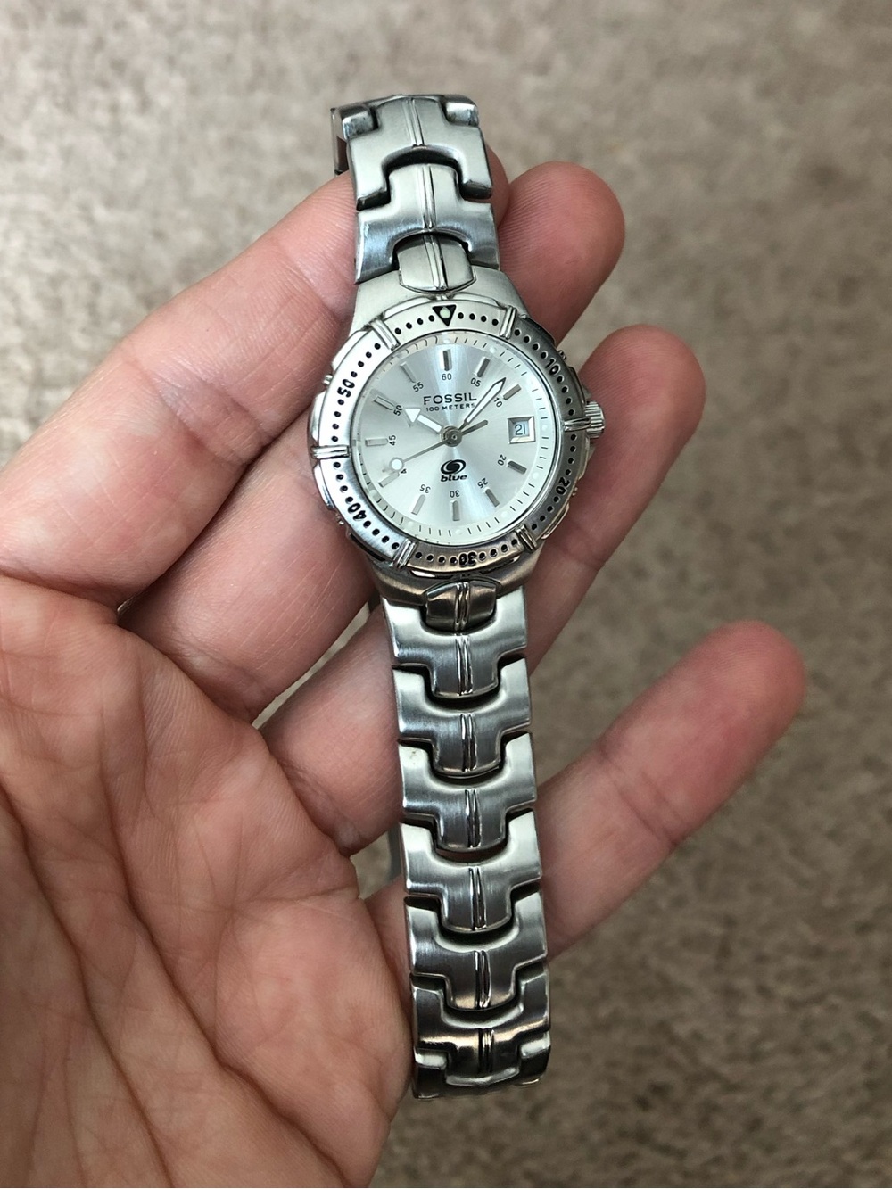 Women’s Fossil Blue Divers Watch - Vintage EUC